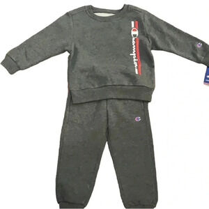 Champion Sweatshirt & Pant Set Toddler Gray Size 3T New